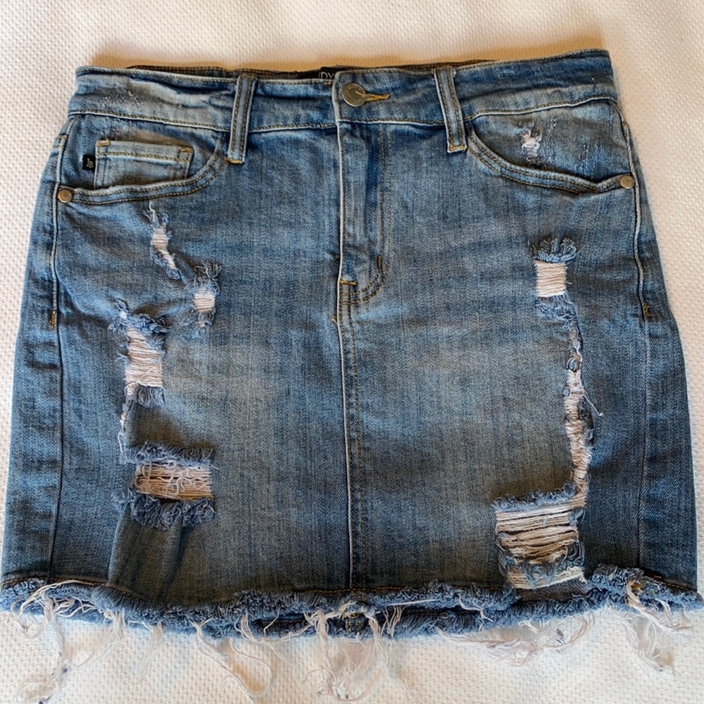 Judy Blue Distressed Jean Skirt